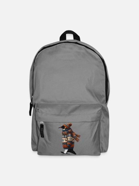 Pinguin im Strickpullover Winter Weihnachten - Rucksack - Mittelgrau