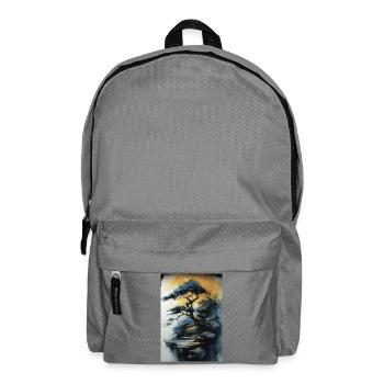 Einsame Kiefer auf leuchtender Klippe - Rucksack - Mittelgrau - Vorne