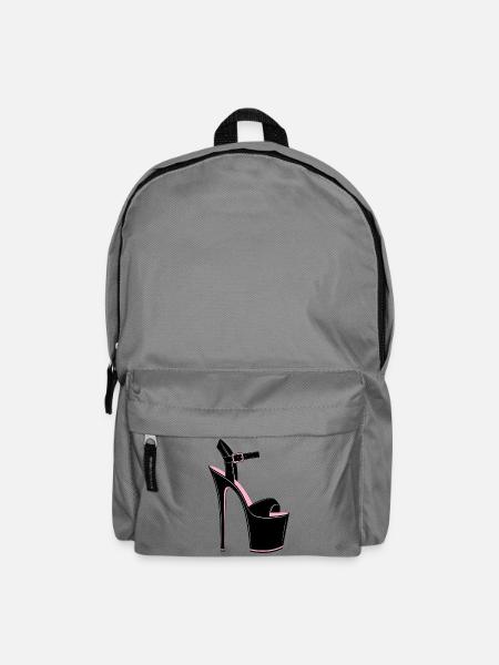 Pole Dance Heels Schwarz-Pink Plateau Schuh - Rucksack - Mittelgrau