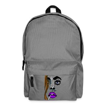 Intensives Model Lippenporträt Neonfarben - Rucksack - Mittelgrau - Vorne