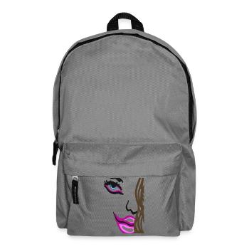 Farbige Lippen und Auge Pop-Art Frauen Portrait - Rucksack - Mittelgrau - Vorne