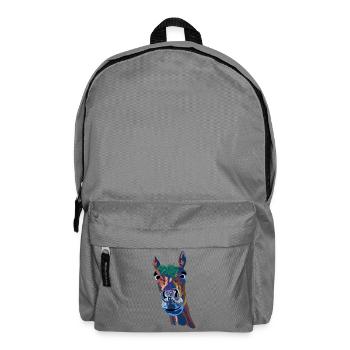 Buntes Pferdeporträt Farbschimmer - Rucksack - Mittelgrau - Vorne
