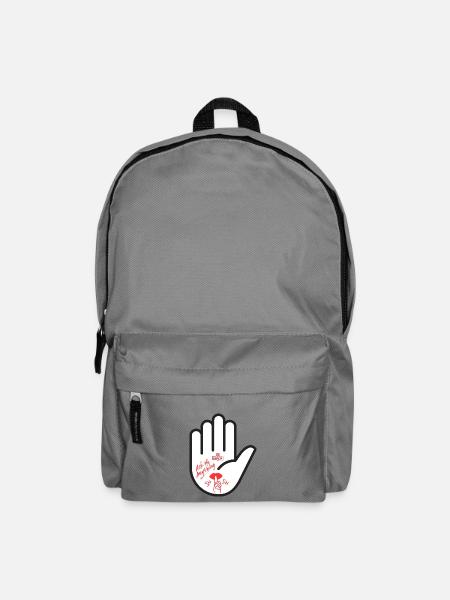 Frag mich nichts. Hand, pssst. - Rucksack - Mittelgrau