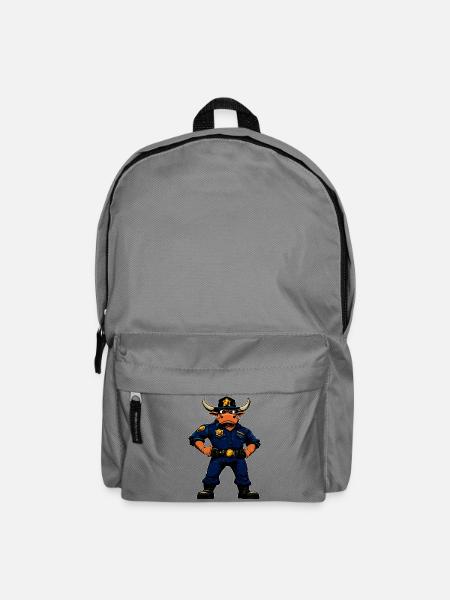 Stiere Polizei / Cop Stier - Rucksack - Mittelgrau