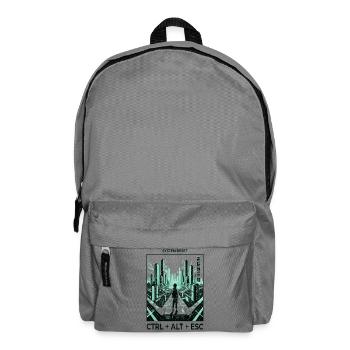 Cyberpunk Skyline Ctrl Alt Esc - Rucksack - Mittelgrau - Vorne