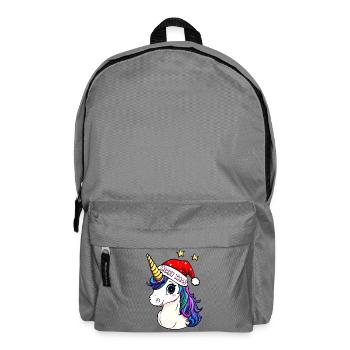 Einhorn Weihnachten - Rucksack - Mittelgrau - Vorne
