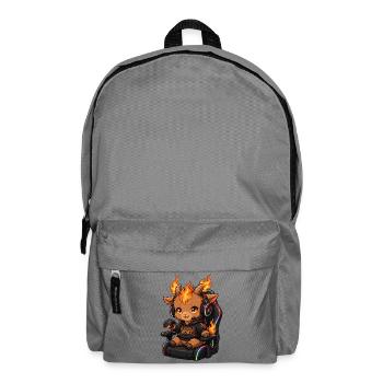 Kawaii Gamer Girl Fire Goat Shirt | Pink Headset  - Rucksack - Mittelgrau - Vorne