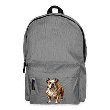 Bulldog-Hund-Stand - Rucksack - Mittelgrau - Vorne
