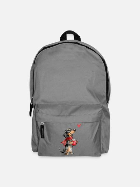 Dackel Weihnachten Kakao Geschenk Hundeliebhaber - Rucksack - Mittelgrau