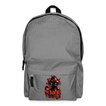 Black Cat Gangster – Cool Gothic Cat Design - Rucksack - Mittelgrau - Vorne