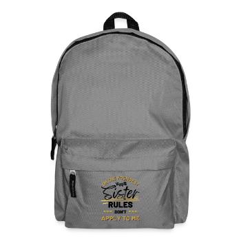 Ich bin die jüngste Schwester Regeln gelten nicht für mich - Rucksack - Mittelgrau - Vorne