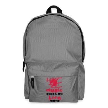 Music rocks my Life Musik Spruch Band Geschenk - Rucksack - Mittelgrau - Vorne