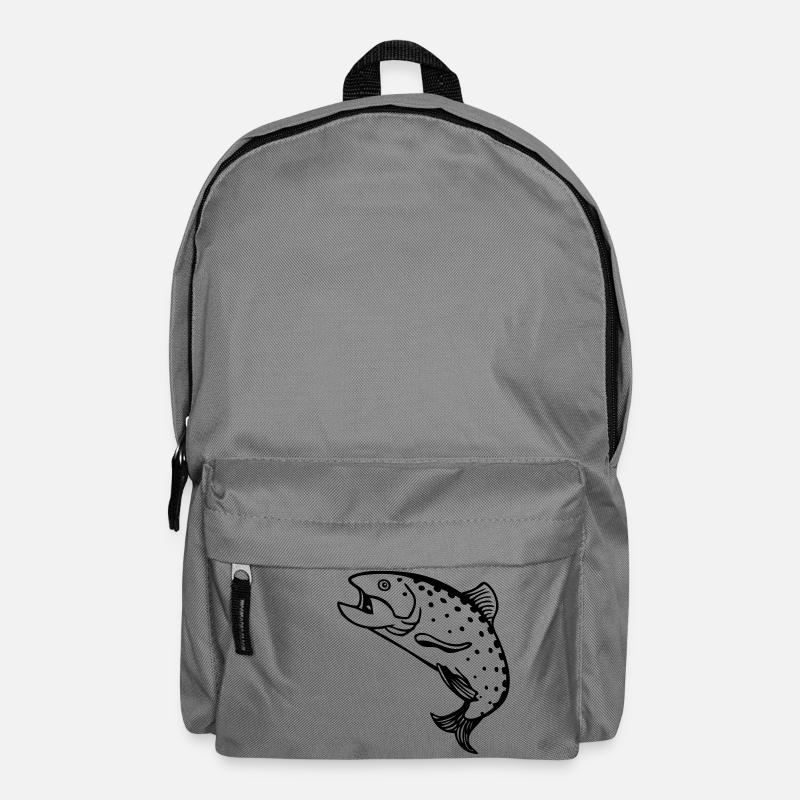 dessin pêcheur Truite saumon poisson pêche fun - Sac à dos - gris éléphant