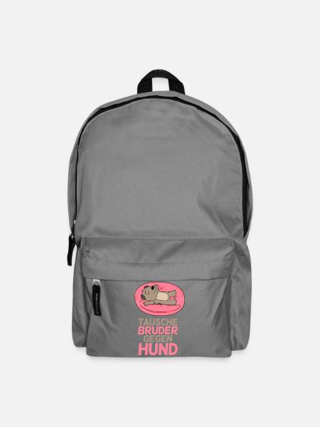 Tausche Bruder gegen Hund - Rucksack - Mittelgrau