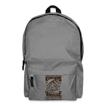 Andere Pferde bekommen Kommandos Pferd Spruch - Rucksack - Mittelgrau - Vorne
