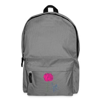 Abstract floral illustration with love message - Backpack - elephant grey - Front