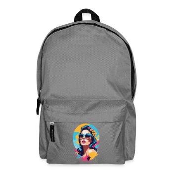 Beautiful woman on sunny summer beach - Backpack - elephant grey - Front