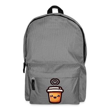 Caffeine Cutie: Der fröhliche Java - Rucksack - Mittelgrau - Vorne