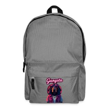 Basset Hound Gangster Hund Sonnenbrille Geschenk - Rucksack - Mittelgrau - Vorne