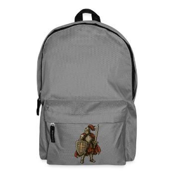 Chevalier épique avec bouclier et épée - Sac à dos - gris éléphant - Devant