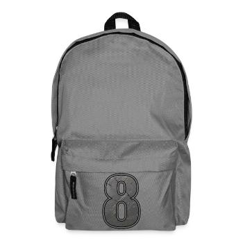Weathered Eight Metal Texture - Backpack - elephant grey - Front