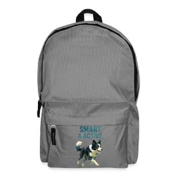 Border Collie Dog - Backpack - elephant grey - Front