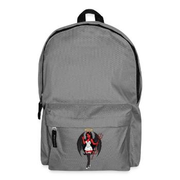 Devil Angel with Halo and Staff - Backpack - elephant grey - Front