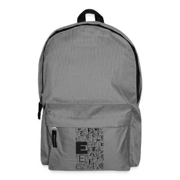 Typo E – Letter Design for Font Lovers - Backpack - elephant grey - Front