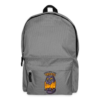 Apportez Miaou Des friandises Halloween Chat Citrouille - Sac à dos - gris éléphant - Devant