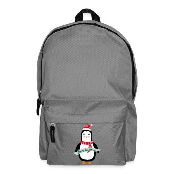 Süßer Weihnachts-Pinguin Merry Christmas - Rucksack - Mittelgrau - Vorne