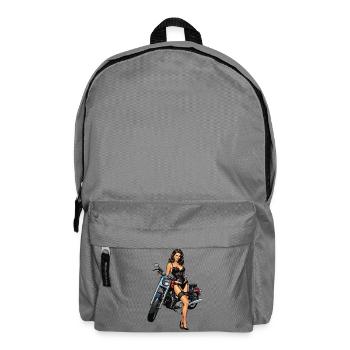 Mädchen mit Motorrad feststecken - Rucksack - Mittelgrau - Vorne