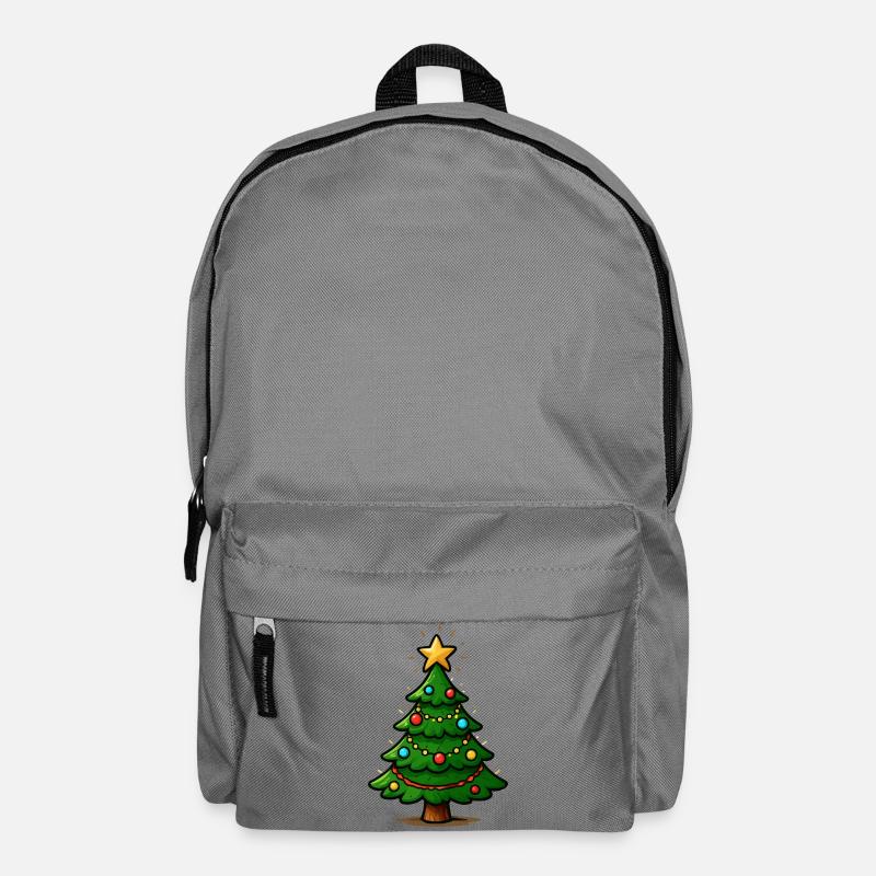 Glitzernder Weihnachtsbaum mit Stern - Rucksack - Mittelgrau