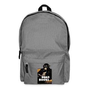 Chimp liest Bücher - Rucksack - Mittelgrau - Vorne