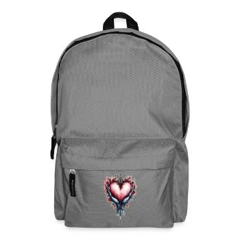 Blue hands hold ornate heart - Backpack - elephant grey - Front