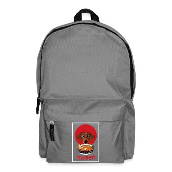 Funny Dachshund Ramen Japanese Kawaii Dog Gift - Backpack - elephant grey - Front
