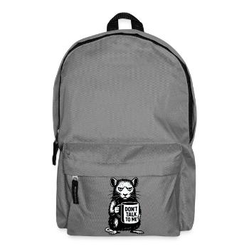 Grimmige Ratte mit Kaffee-Becher - Rucksack - Mittelgrau - Vorne