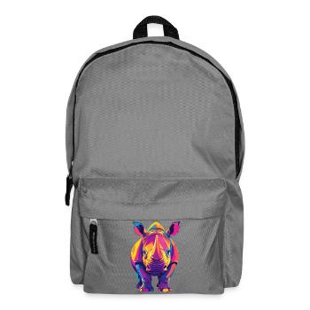 Colorful Rhino Pop Art Colorful Rhino Motif - Backpack - elephant grey - Front