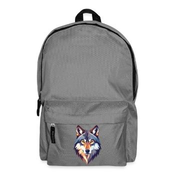Wolf Head Motif Proud Wolf Head Illustration - Backpack - elephant grey - Front