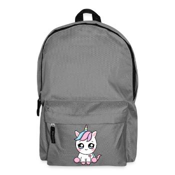 Kawaii Unicorn – Süße Valentinsmagie - Rucksack - Mittelgrau - Vorne