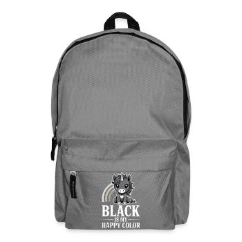 Schwarz ist mein fröhliches Farbeinhorn - Rucksack - Mittelgrau - Vorne