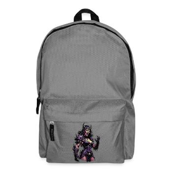 Crying demon woman in nail armor - Backpack - elephant grey - Front
