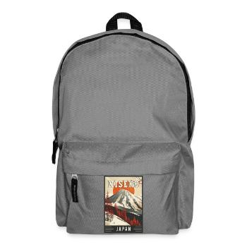 Winter Paradise in Niseko Japan Vintage Travel Art - Backpack - elephant grey - Front