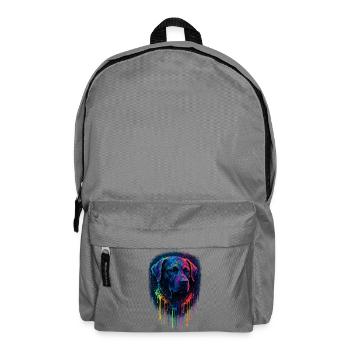 Labrador Pop Art Neon Color Splatter Dog Design - Backpack - elephant grey - Front