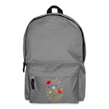 Bunter Wildblumenstrauß Natur Floral Design - Rucksack - Mittelgrau - Vorne