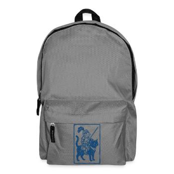 Frosch Ritter - Holzschnitt Fantasy Art - Rucksack - Mittelgrau - Vorne