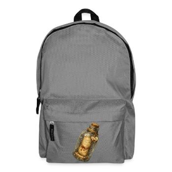 Vintage-Botschaft in einer Flasche - Rucksack - Mittelgrau - Vorne