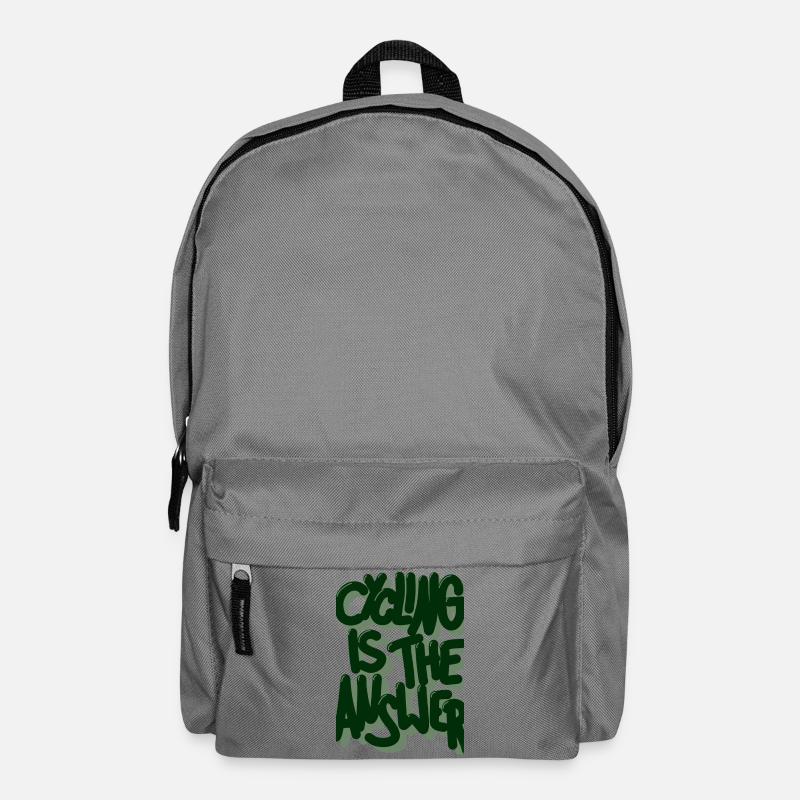 Cycling is the answer dunkelgruen - Rucksack - Mittelgrau