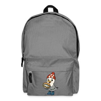 Möwe und Fischbrötchen - Rucksack - Mittelgrau - Vorne