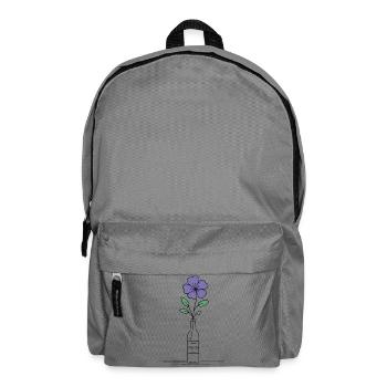 Blume lila in Weinflasche - Rucksack - Mittelgrau - Vorne
