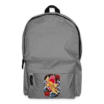 Golden Retriever im Japan Tattoo Stil - Rucksack - Mittelgrau - Vorne